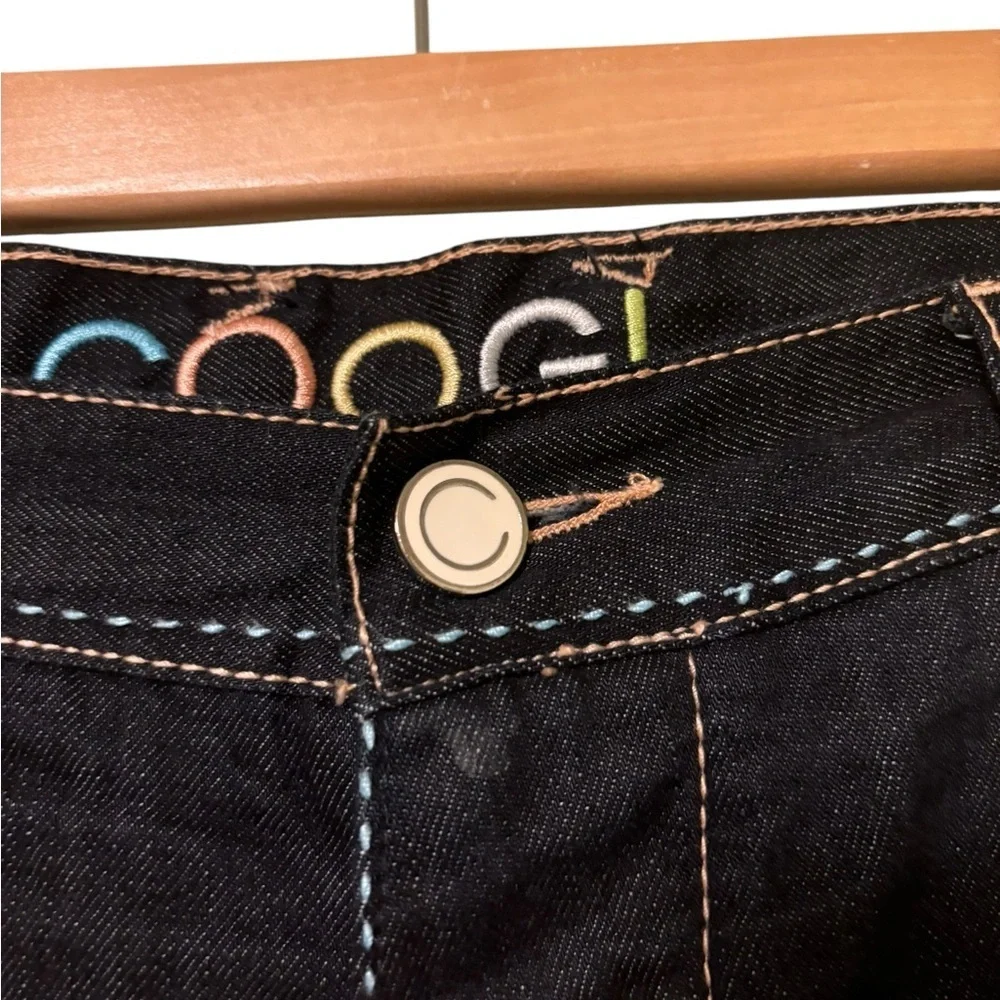 Coogi Y2K Mens Cyber Grunge Punk Embroidered Baggy Jeans Size 38/34 - Picture 6 of 10